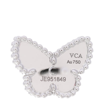 Van Cleef & Arpels 18K White Gold Turquoise Sweet Alhambra Butterfly Earrings 4 of 6