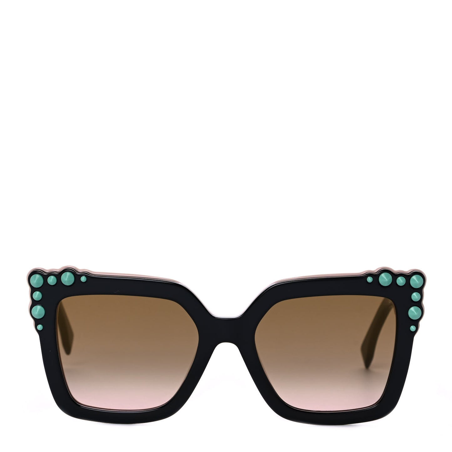Studded Square Cat Eye Sunglasses FF 0260/S Black Pink