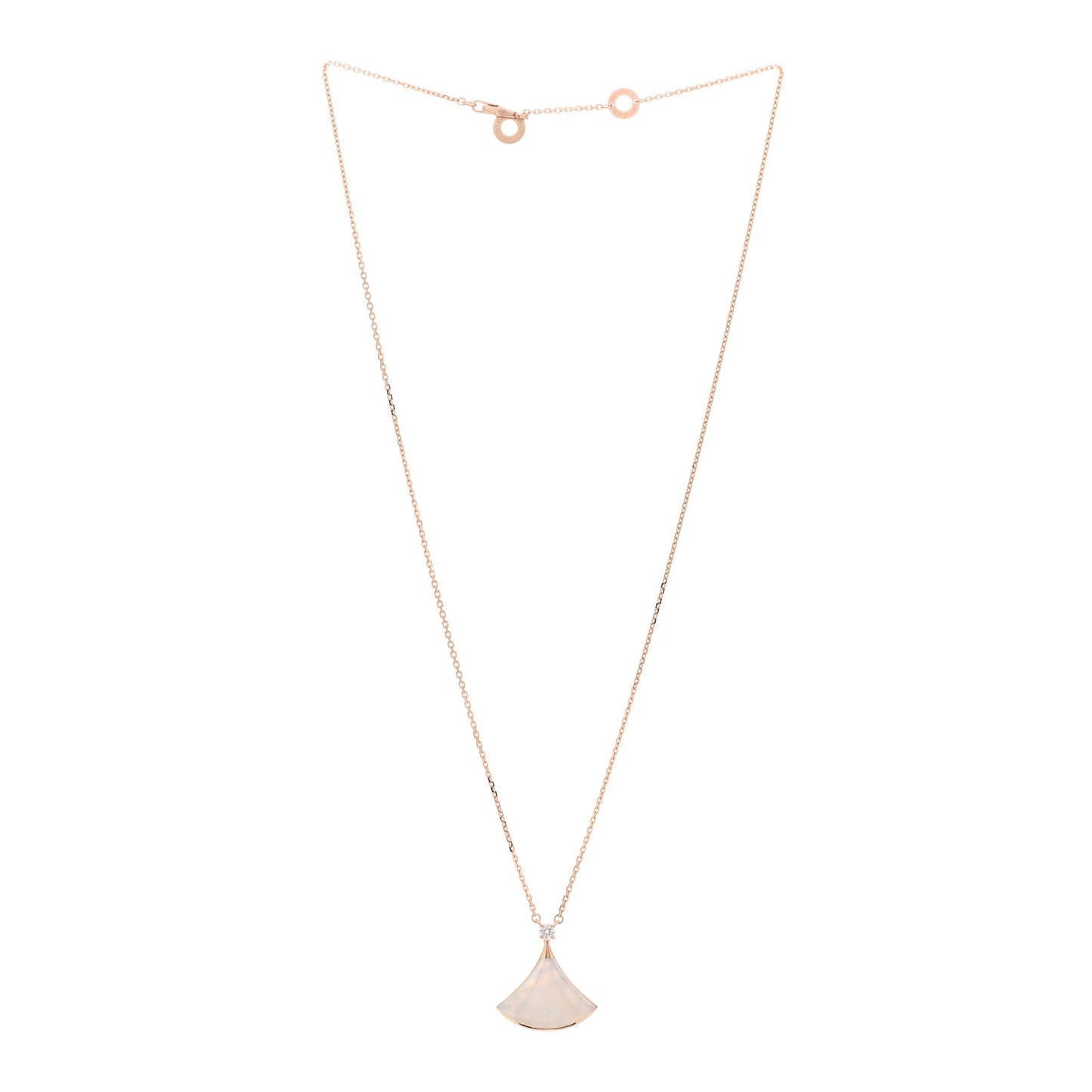 18K Rose Gold Diamond Mother of Pearl Divas' Dream Pendant Necklace