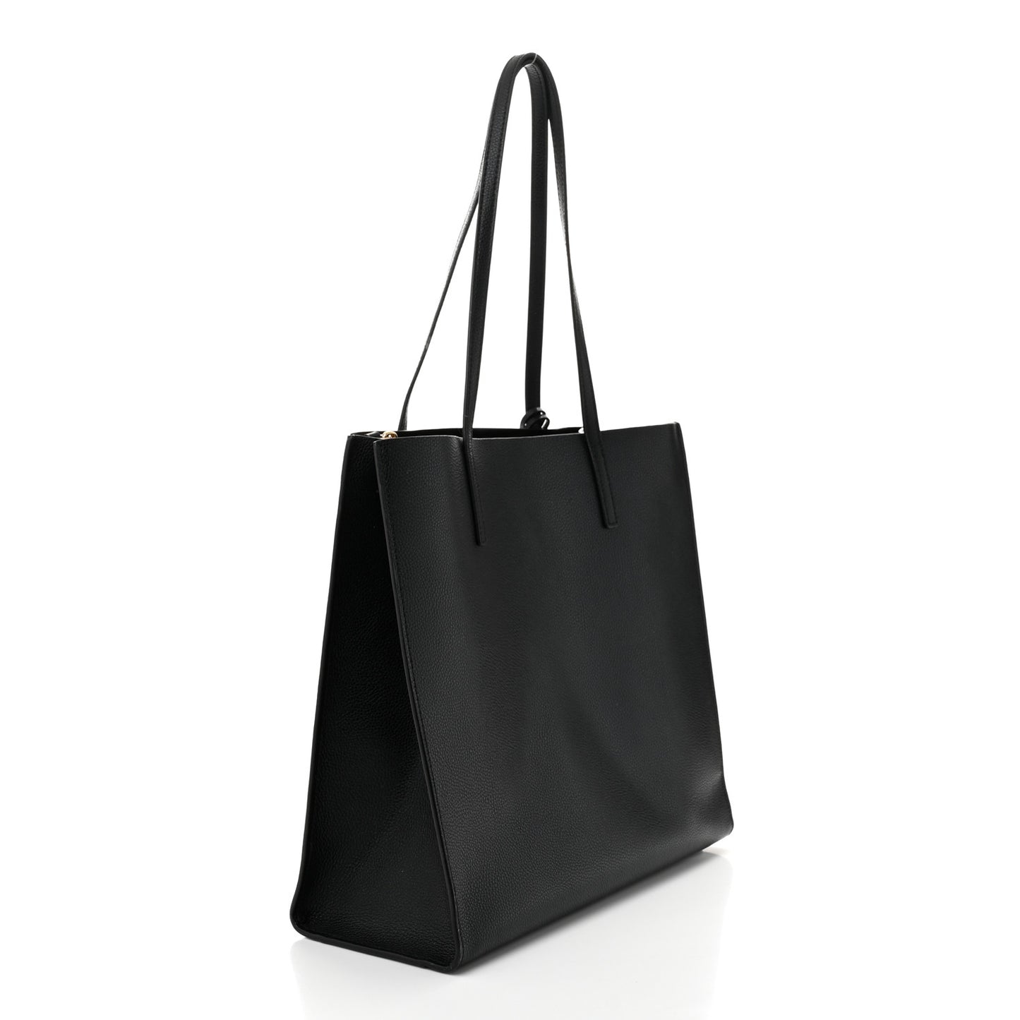 Grained Calfskin Grind Shopper Tote Black