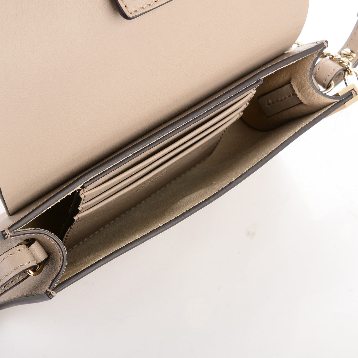 Suede Calfskin Mini Faye Shoulder Bag Motty Grey