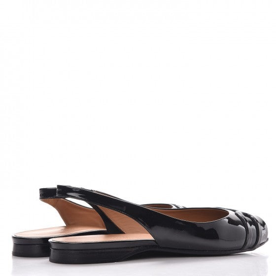 Hermes Patent Surprise Slingback Flats 37.5 Black 4 of 8