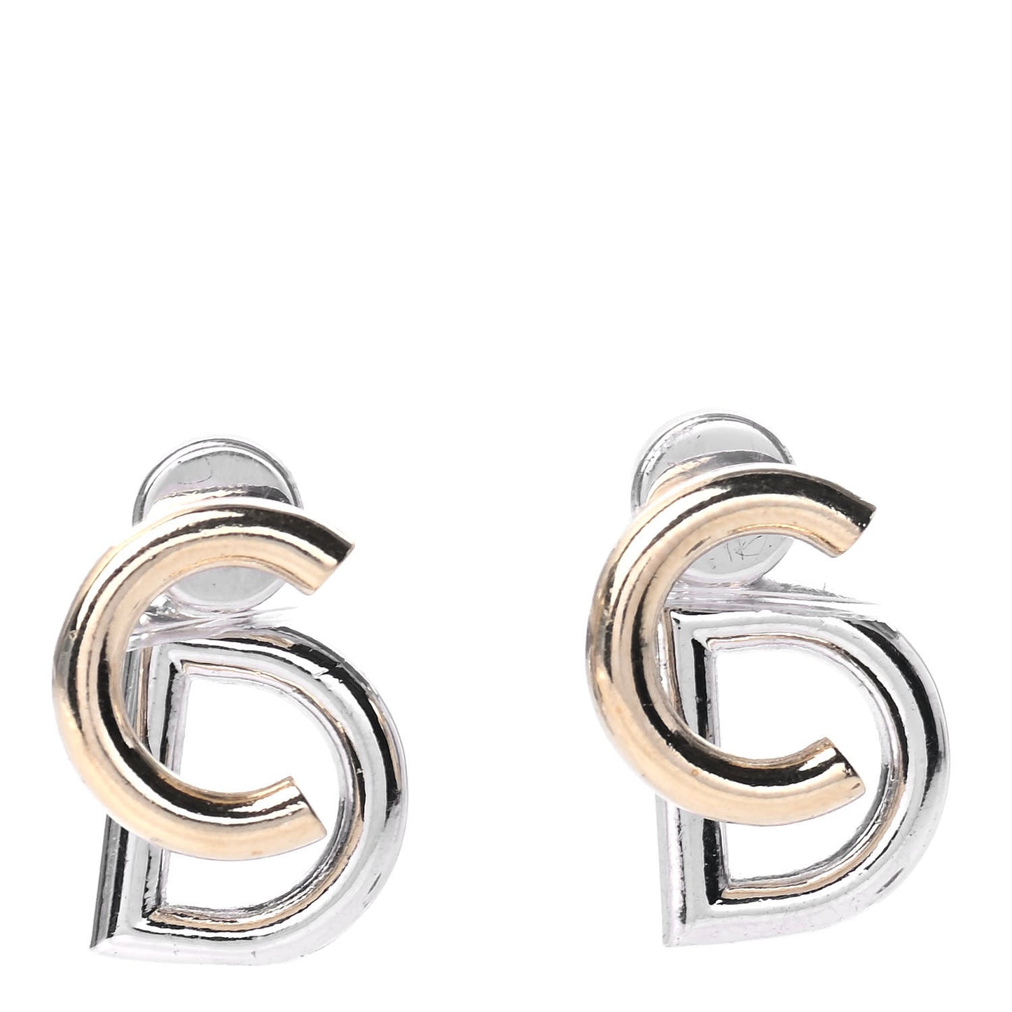 Your Dior Logo Stud Earrings Silver Gold