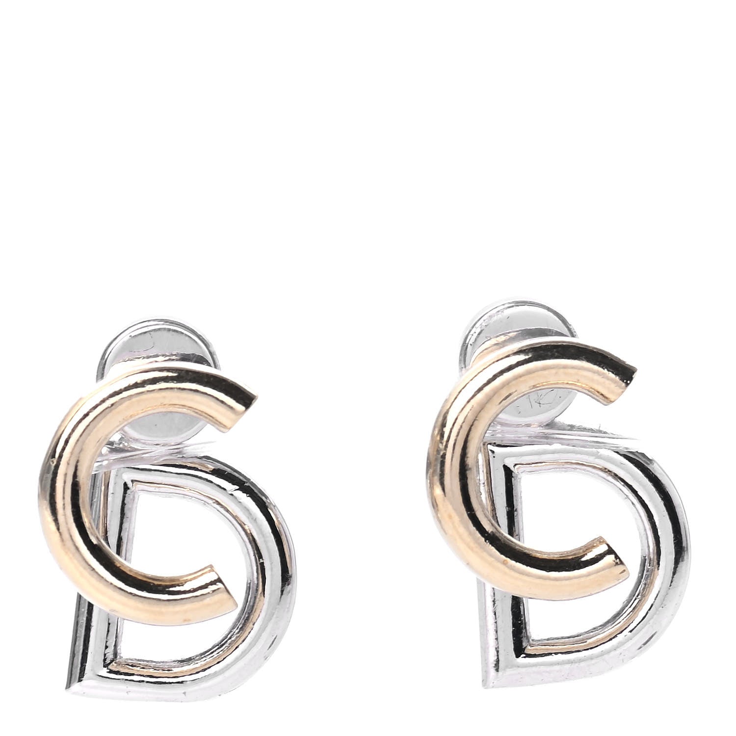 Christian Dior Your Dior Logo Stud Earrings Silver Gold 1 of 4