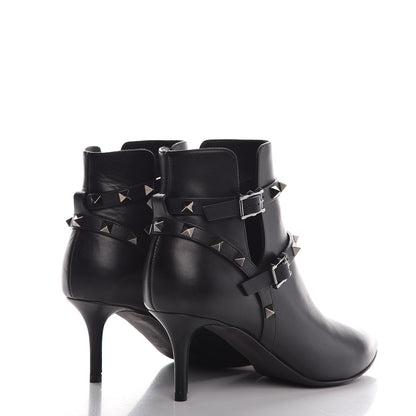 Valentino Garavani Calfskin Rockstud Double Buckle 65mm Ankle Boots 37 Black 4 of 8