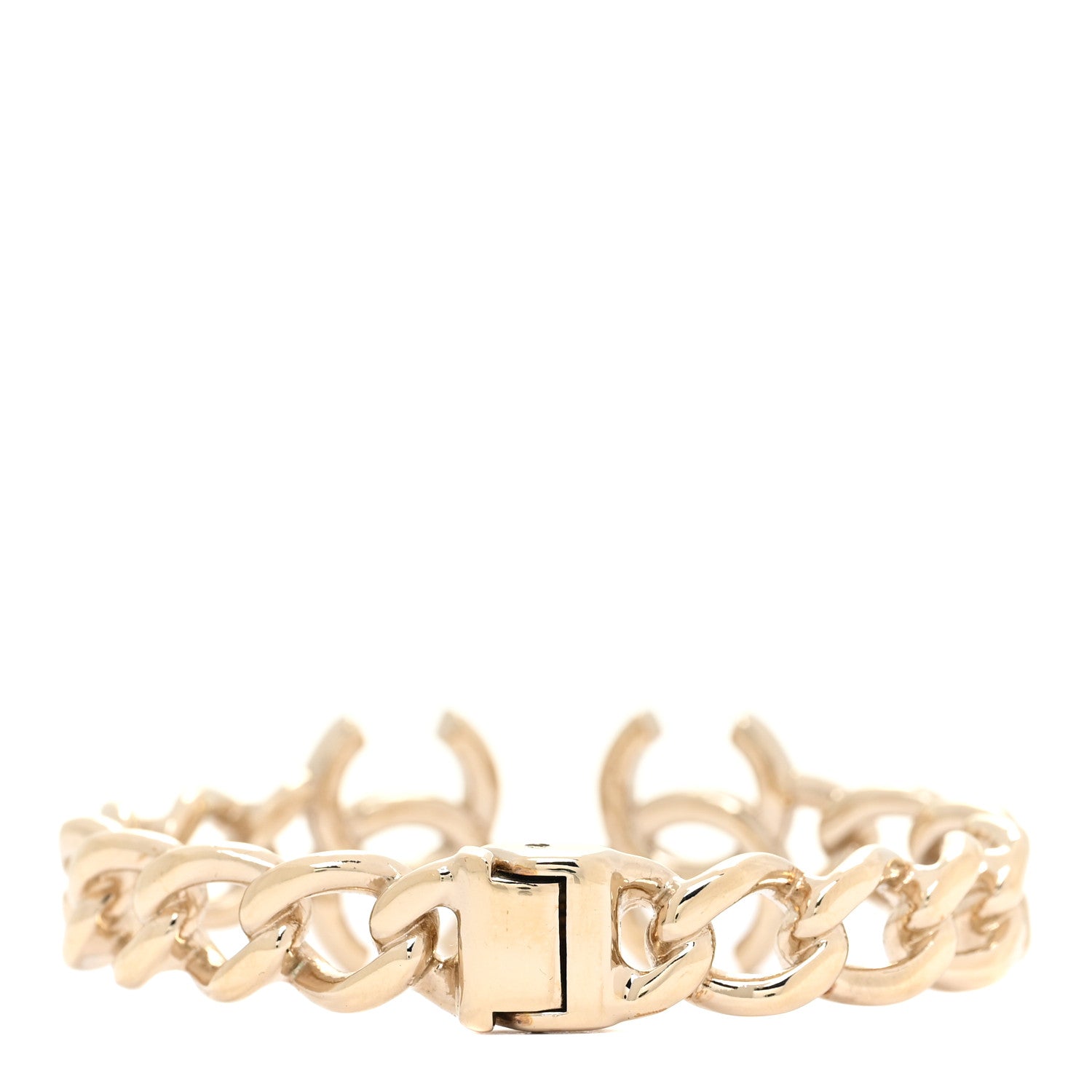 Chanel Metal CC Chain Link Cuff Bracelet Gold 3 of 6