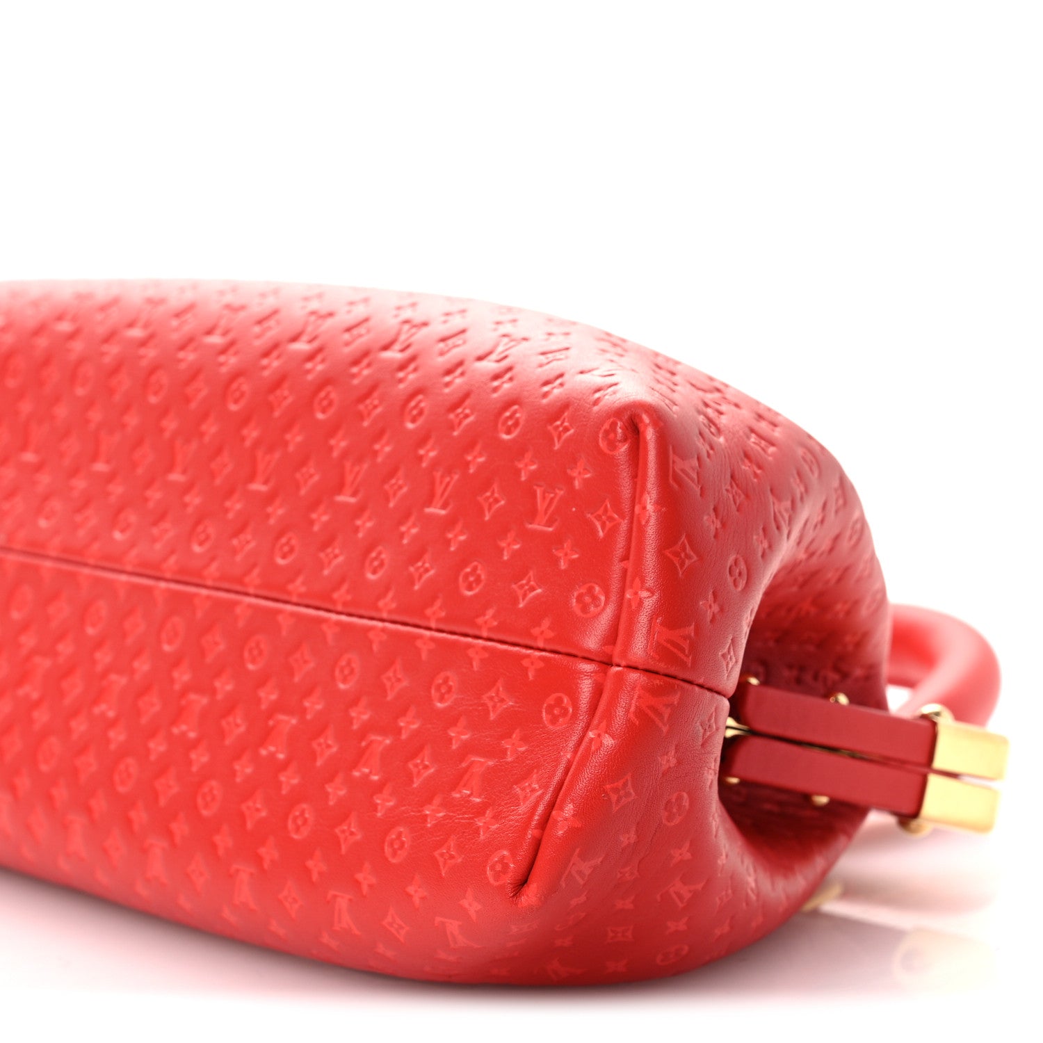 Louis Vuitton Calfskin Nanogram Embossed Clutch Red 10 of 11