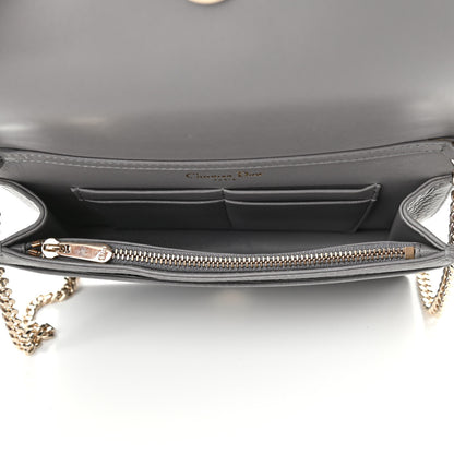 Christian Dior Grained Calfskin Diorama Wallet on Chain Pouch Gris 4 of 4