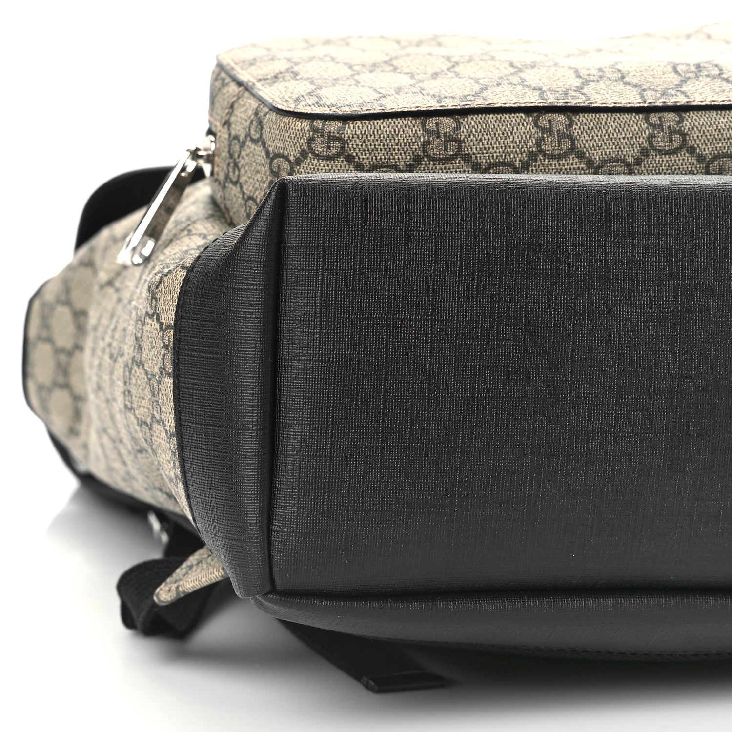 Gucci GG Supreme Monogram Single Buckle Backpack Beige Black 8 of 9