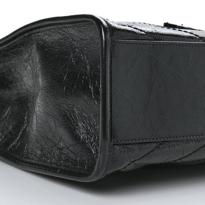 Saint Laurent Crinkled Calfskin Matelasse Monogram Medium Niki Shopper Tote Black 9 of 10