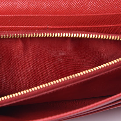 Prada Saffiano Metal Oro Chain Wallet Fuoco 7 of 13