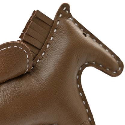 Hermes Milo Lambskin Grigri Rodeo Horse Bag Charm PM Etoupe 3 of 4
