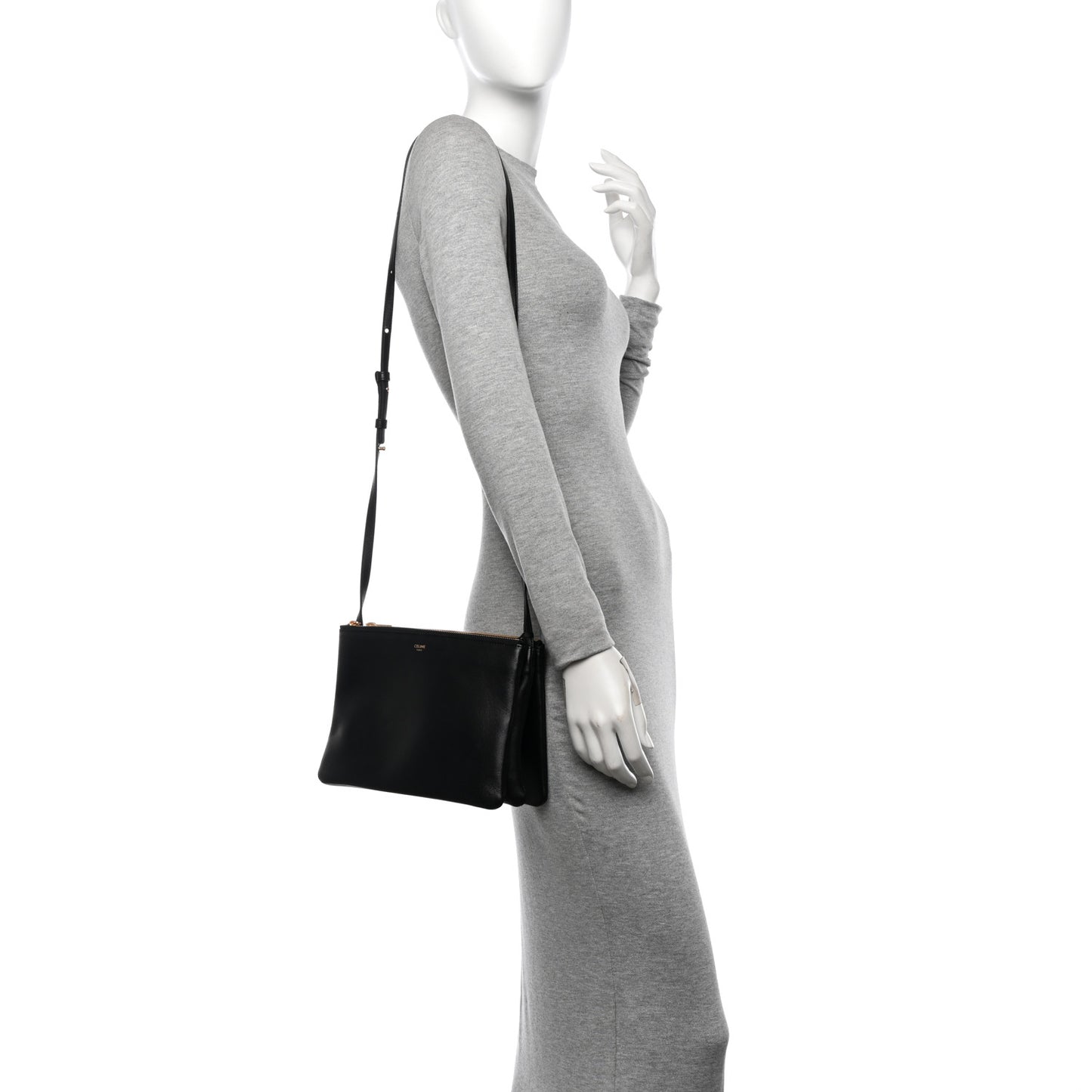 Lambskin Large Trio Crossbody Bag Black