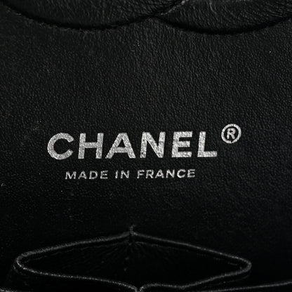 Chanel Shiny Crumpled Calfskin Quilted Medium Double Flap So Black 6 of 11