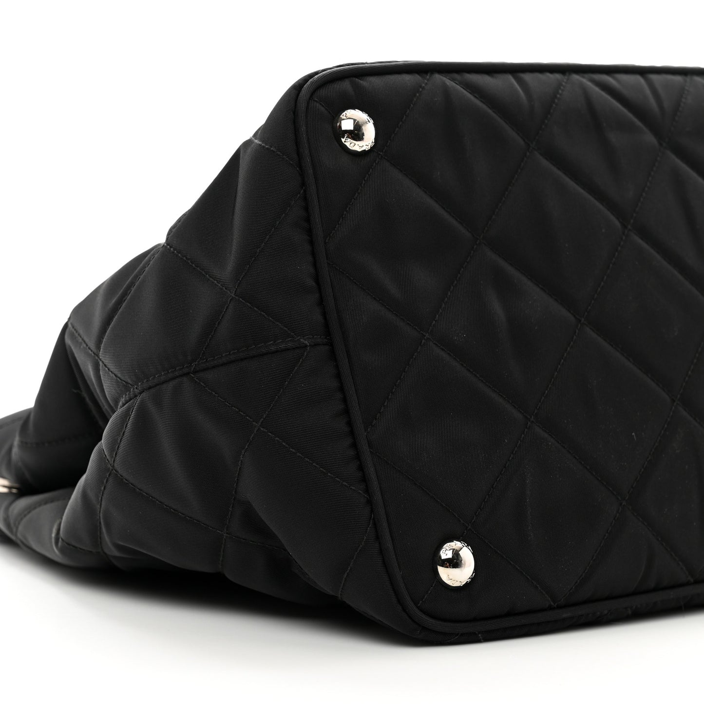 Nylon Tessuto Impuntu Quilted Tote Black