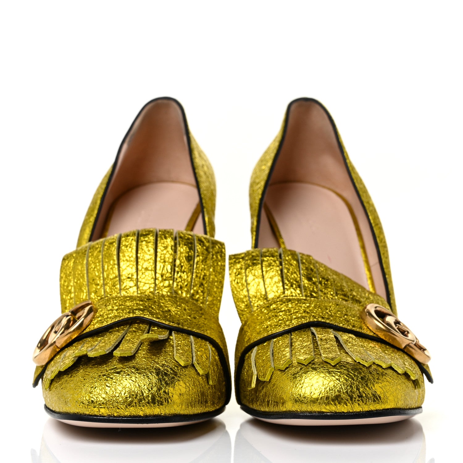 Gucci Galassia GG Marmont Fringe 105mm Loafer Pumps 41 Mimosa 2 of 10