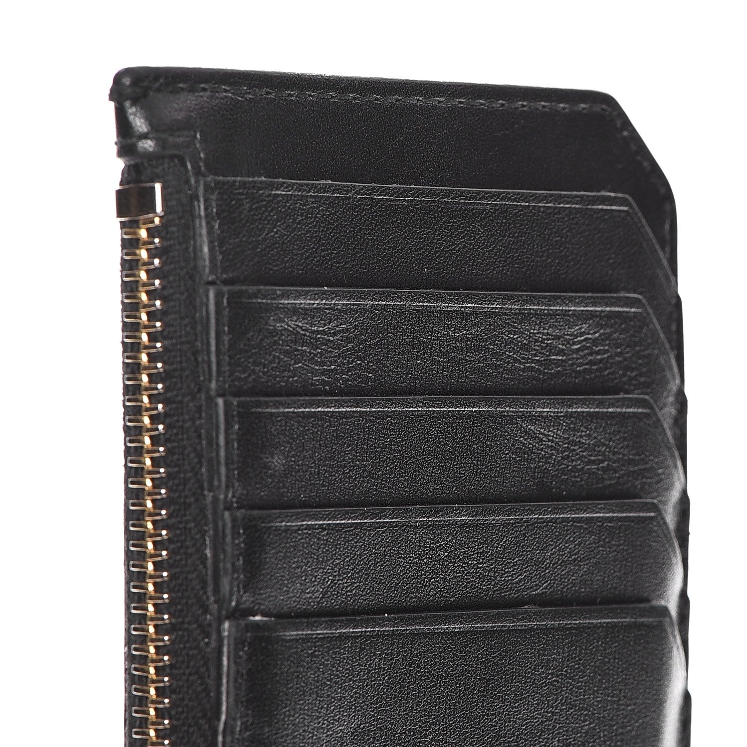 Saint Laurent Calfskin 5 Fragments Zip Pouch Card Holder Black 9 of 12