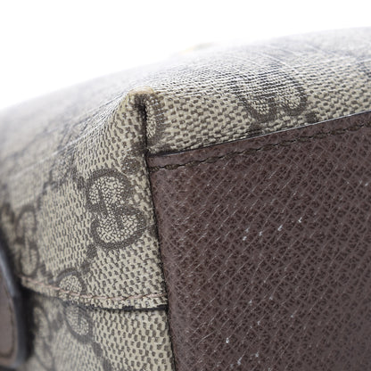 Gucci GG Supreme Monogram Textured Dollar Calfskin Web Small Ophidia Dome Shoulder Bag Beige Ebony New Acero 8 of 12