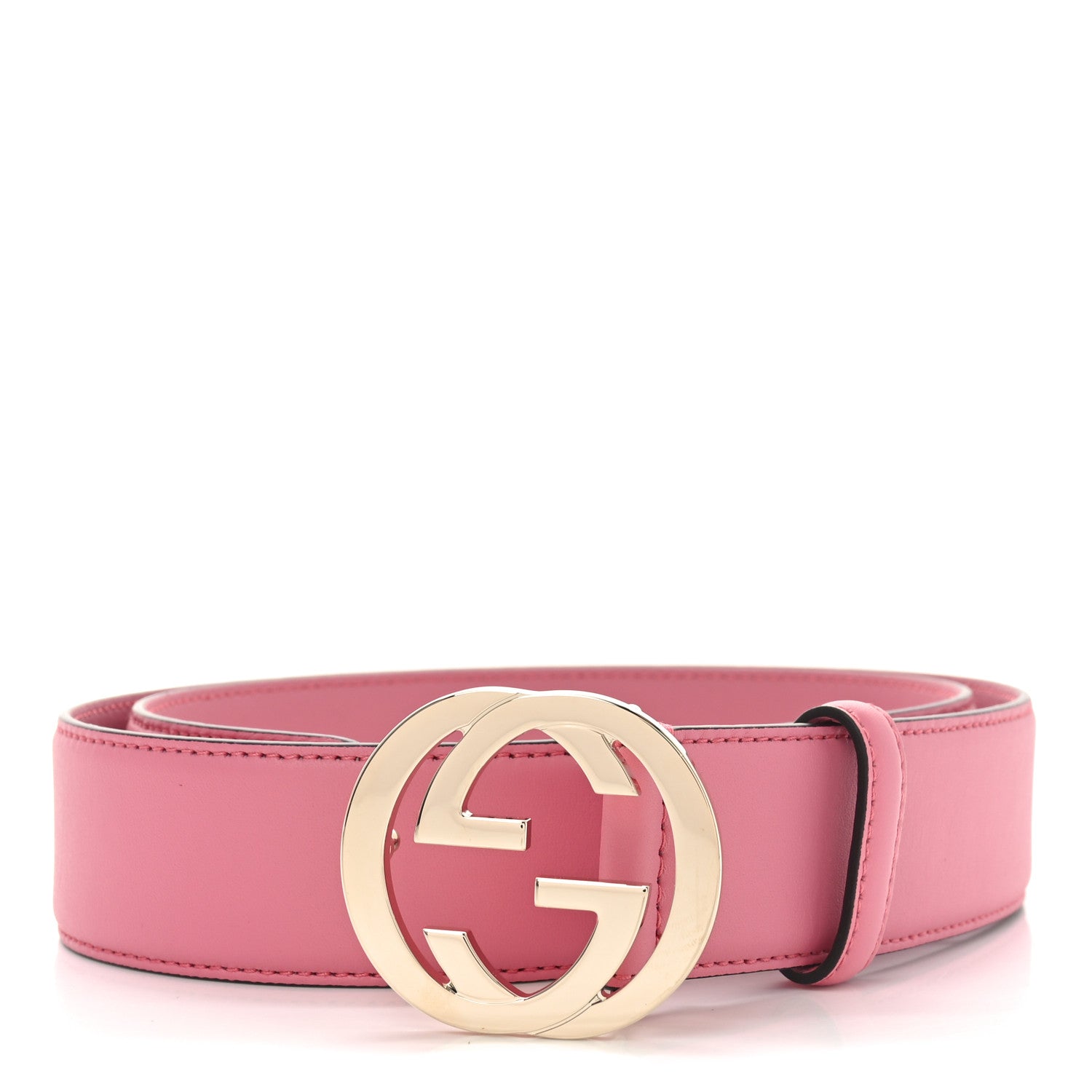 Gucci Moon Calfskin Interlocking G 37mm Belt 80 32 Glossy Pink 1 of 4