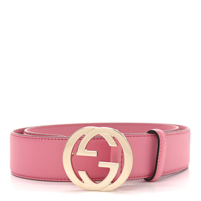 Gucci Moon Calfskin Interlocking G 37mm Belt 80 32 Glossy Pink 1 of 4