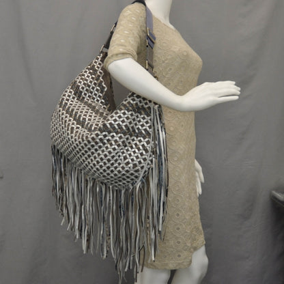 Marc Jacobs Woven Leather Boho Fringe Hobo 2 of 7