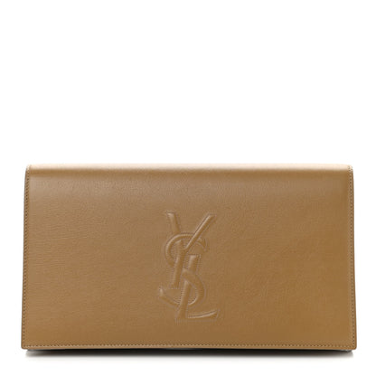 Saint Laurent Calfskin Large Belle De Jour Clutch Beige 1 of 8