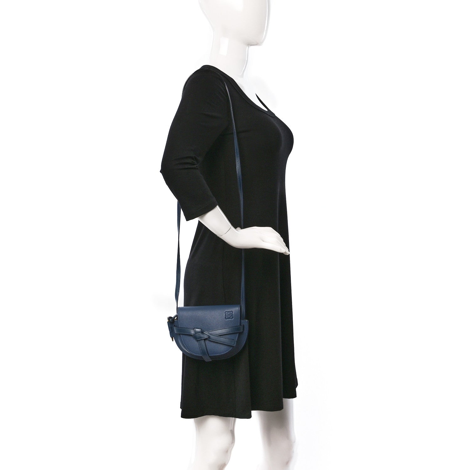 Loewe Grained Calfskin Mini Gate Crossbody Bag Steel Blue 2 of 8