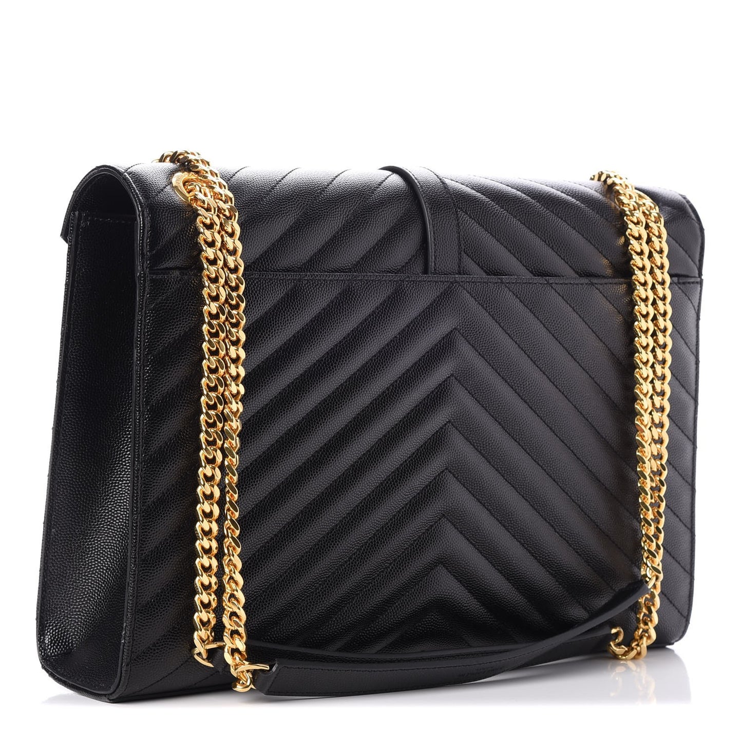 Grain De Poudre Matelasse Chevron Large Monogram Satchel Black