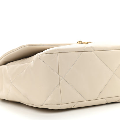 Chanel Lambskin Quilted Large Chanel 19 Flap Light Beige 8 of 9