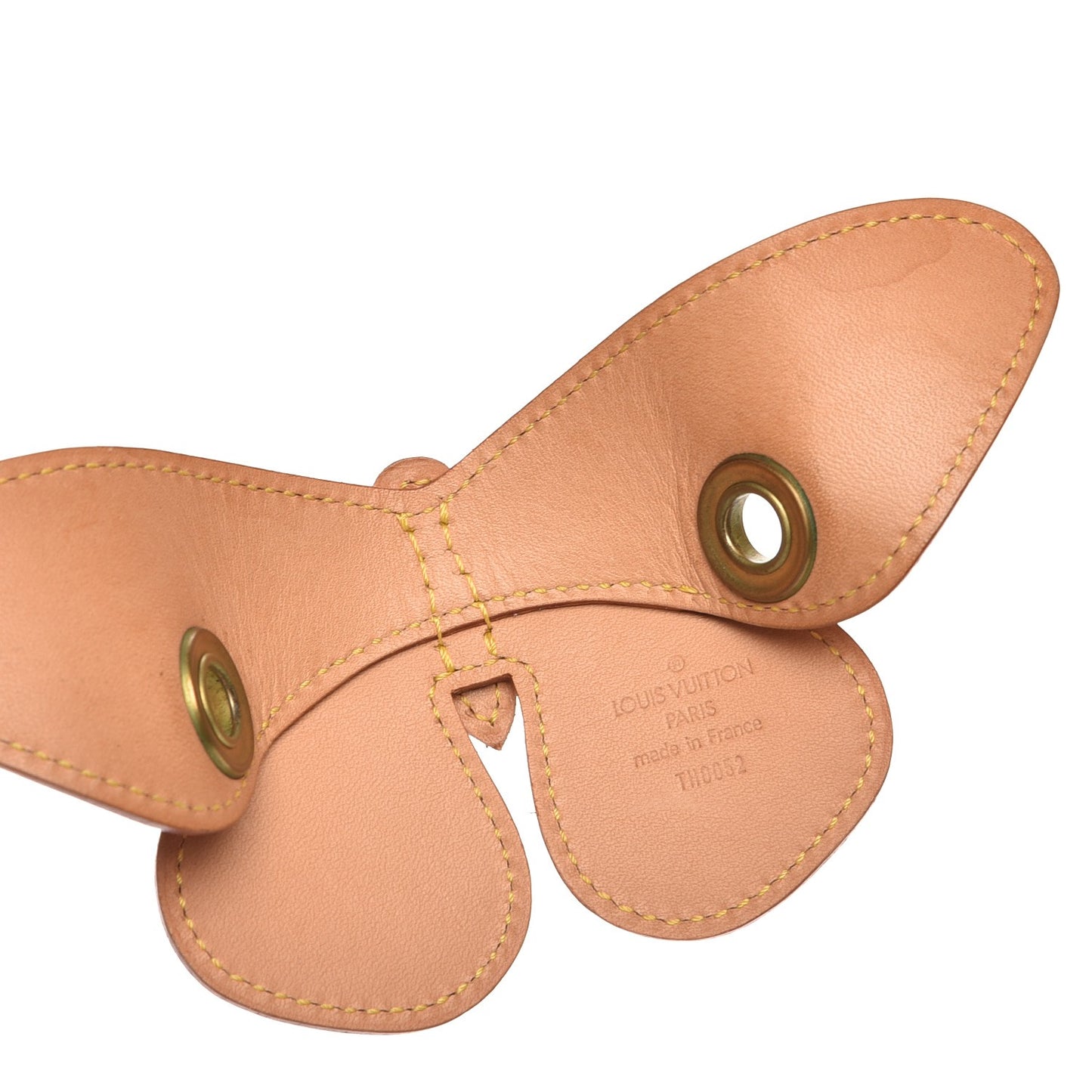 Calfskin Butterfly Hair Pin Barette Brown