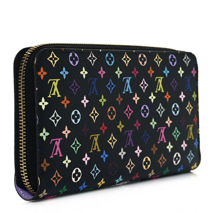 Louis Vuitton Monogram Multicolor Zippy Wallet Black Violet 3 of 8