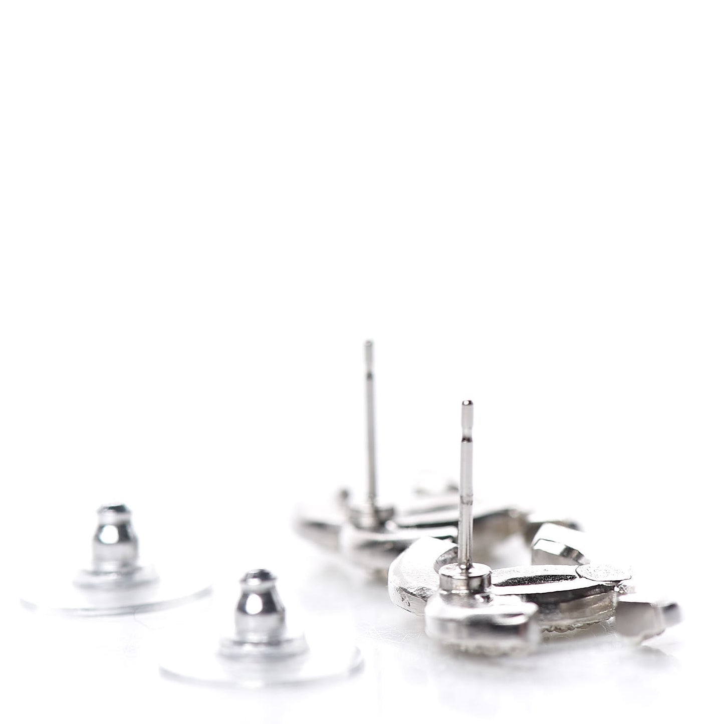 Pearl Crystal CC Snow Palace Earrings Silver
