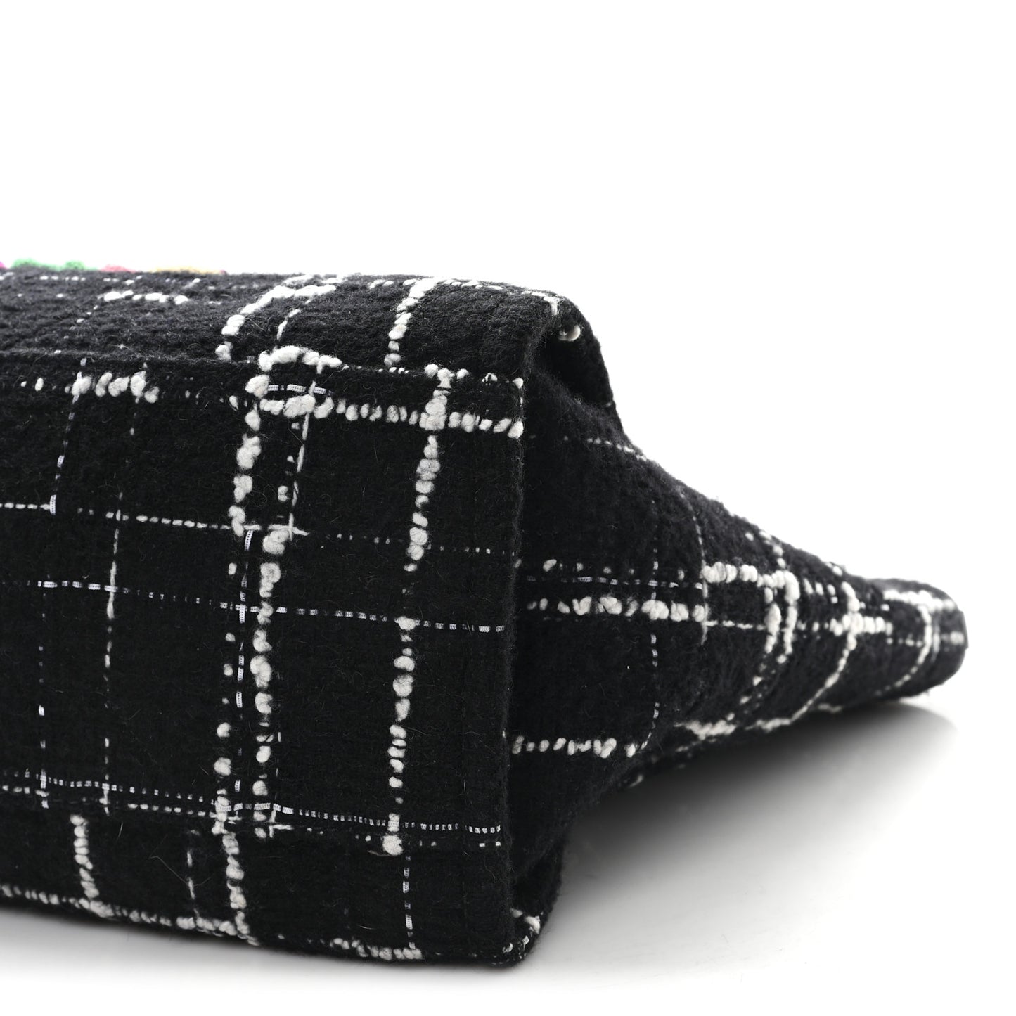 Tweed Medium Deauville Tote Black White Multicolor