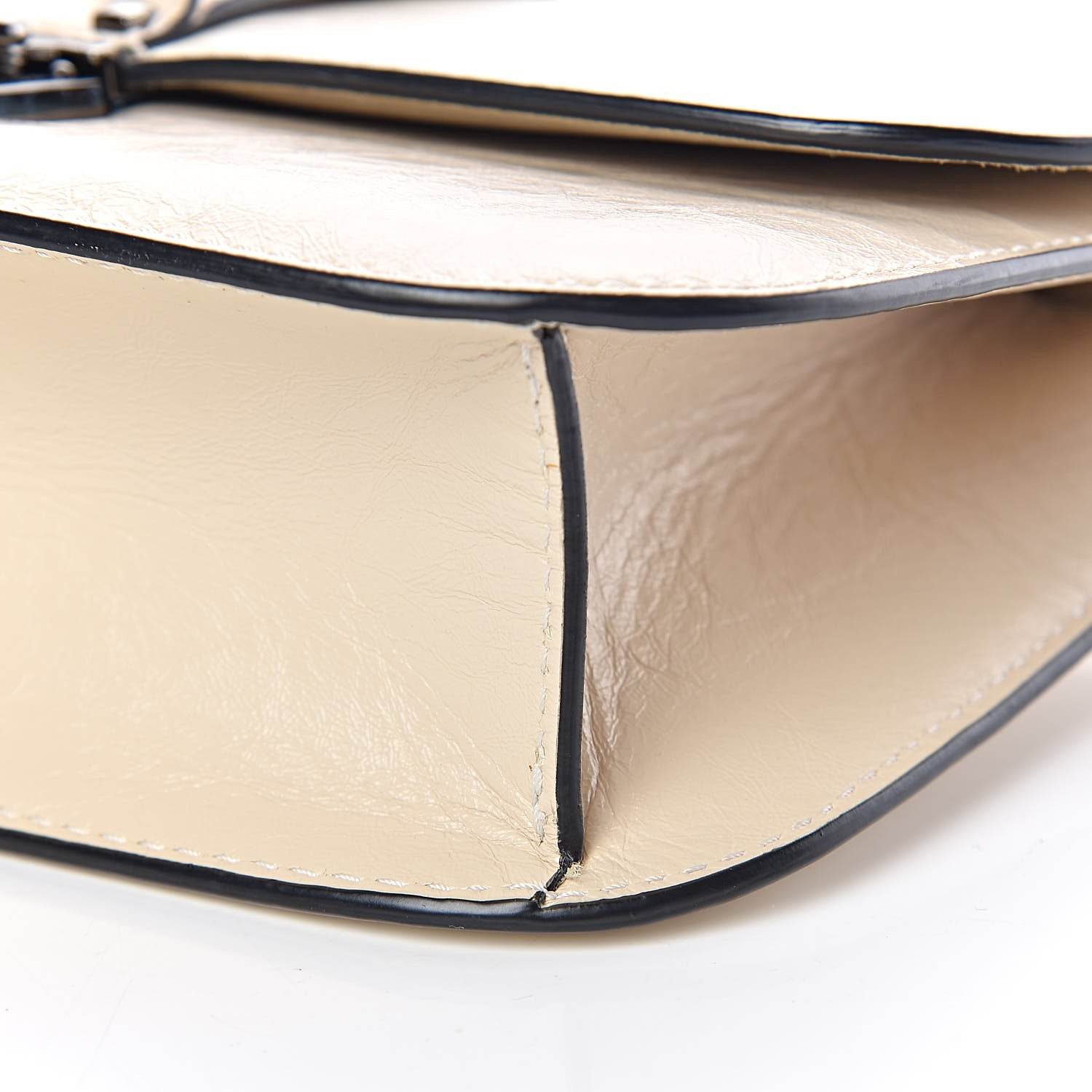 Valentino Garavani Craquele Calfskin Medium Glam Lock Rockstud Flap Light Ivory 6 of 12