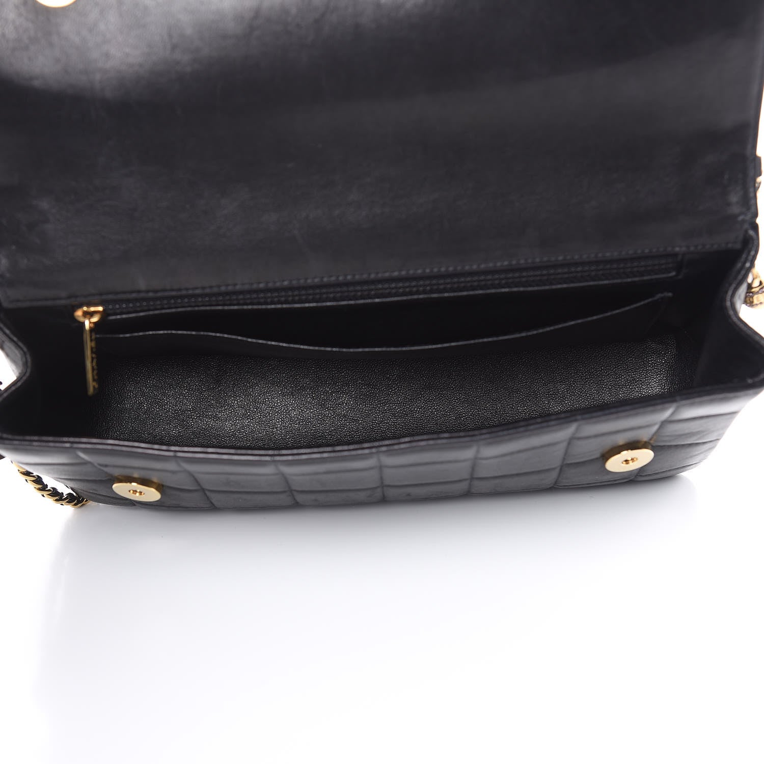 Chanel Lambskin Quilted Crystal Chocolate Bar Charm Flap Black 5 of 16