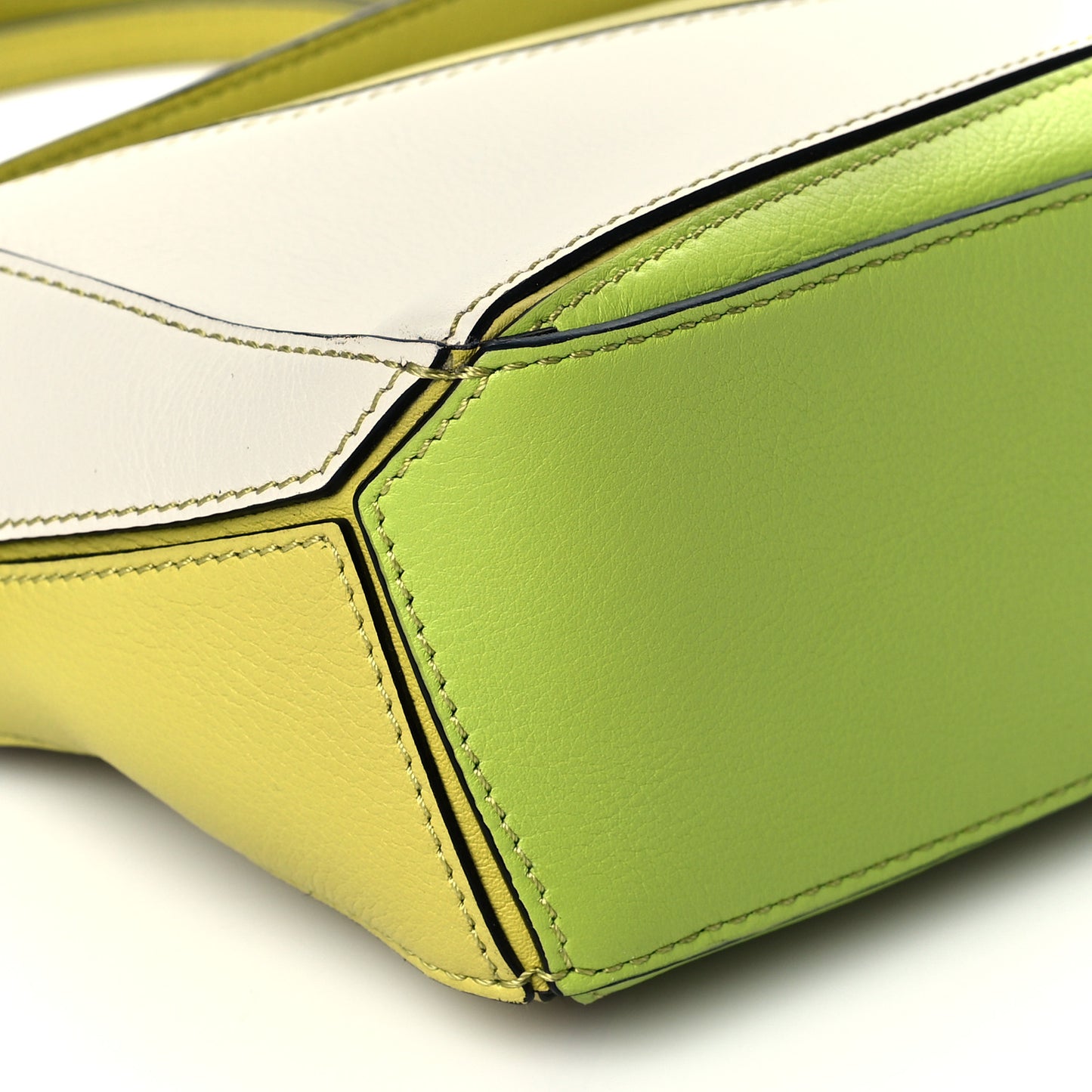 Calfskin Mini Puzzle Bag Soft Lime Yellow