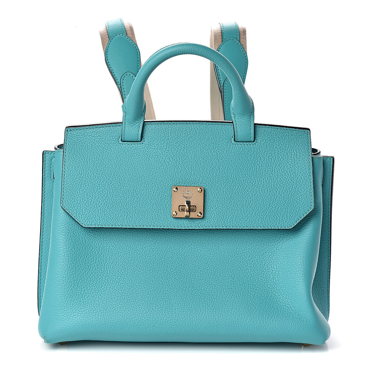 Grained Calfskin Medium Milla Convertible Backpack Oasis Green