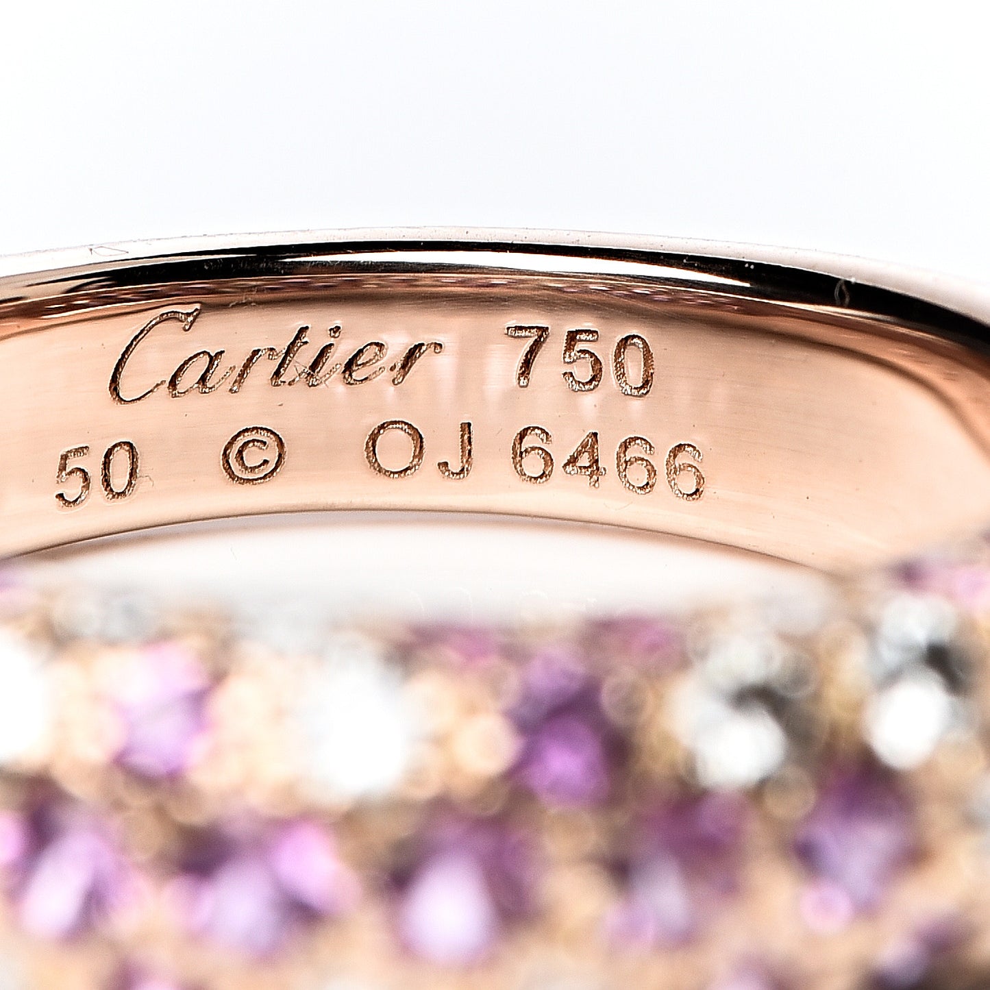 18K Pink Gold Diamond Ruby 6mm Etincelle Ring 50 5.5