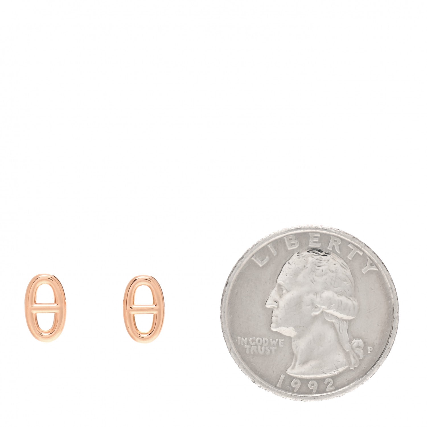 Hermes 18K Rose Gold TPM Farandole Stud Earrings 2 of 6
