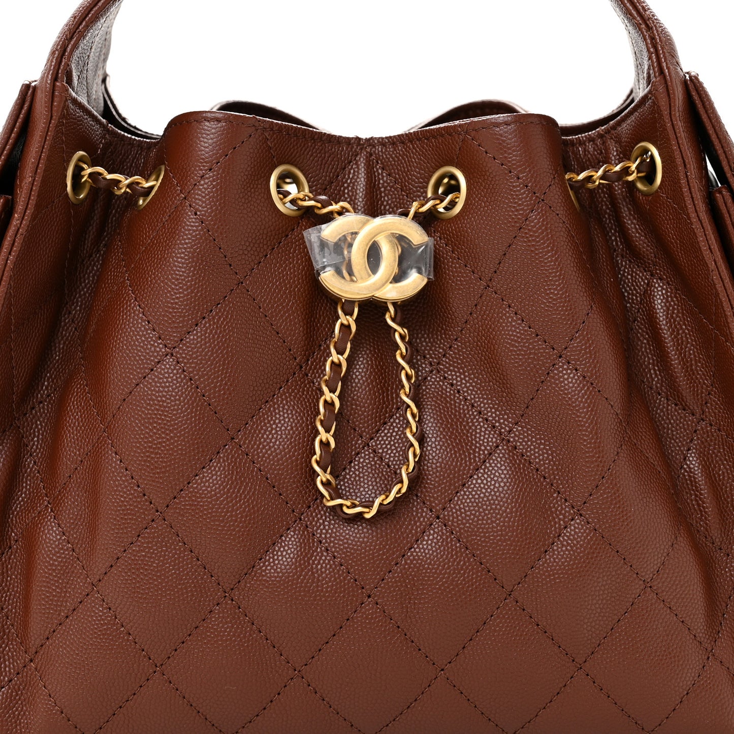 Caviar Quilted Small Chanel 25 Handbag Brown