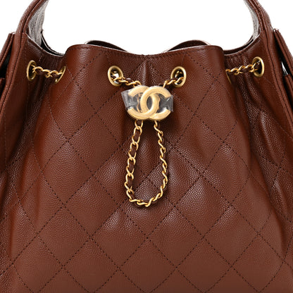Chanel Caviar Quilted Small Chanel 25 Handbag Brown 8 of 10