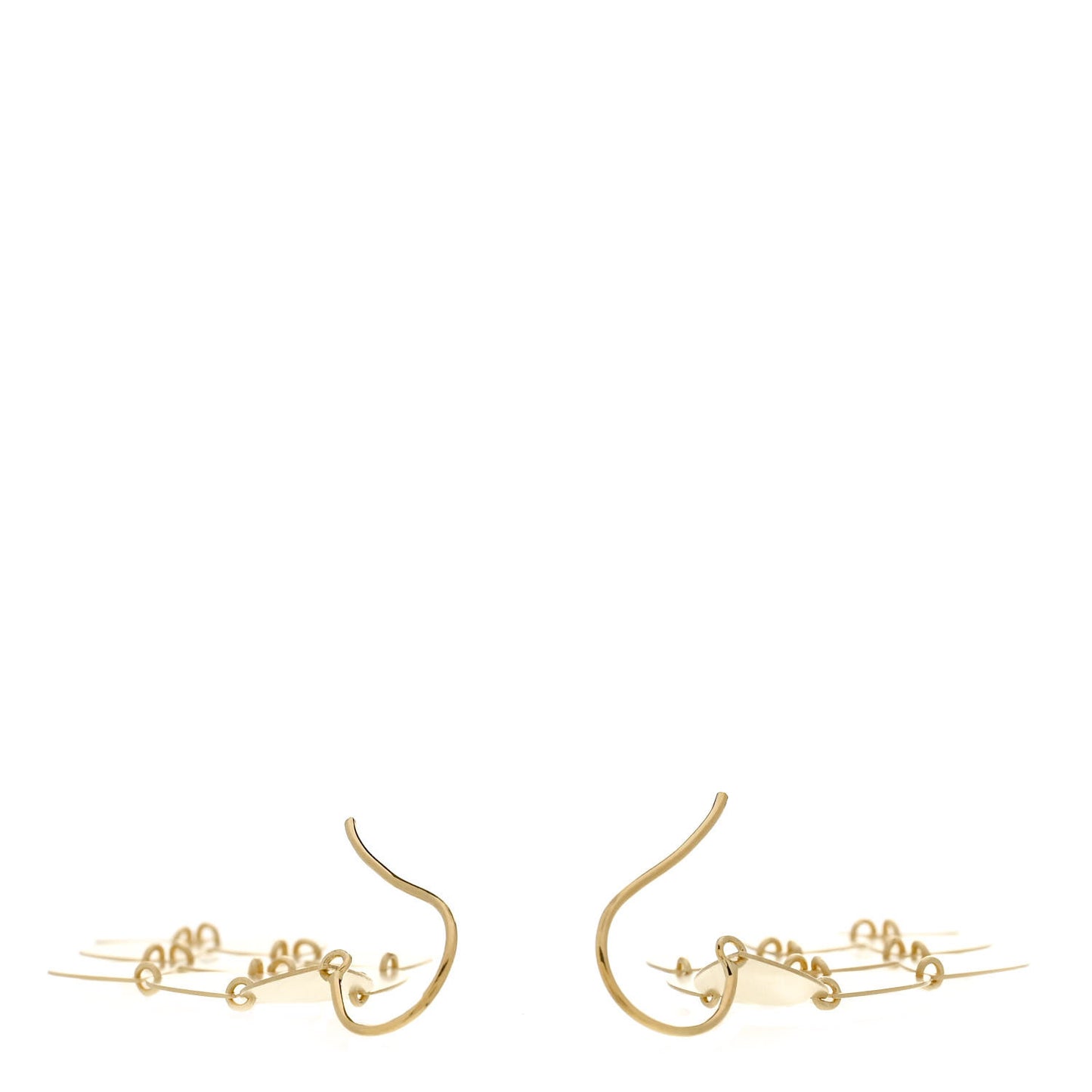18K Yellow Gold Teardrop Chandelier Drop Earrings