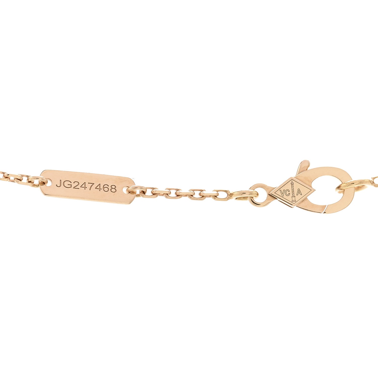 Van Cleef & Arpels 18K Rose Gold Gray Mother of Pearl Vintage Alhambra Pendant Necklace 5 of 6