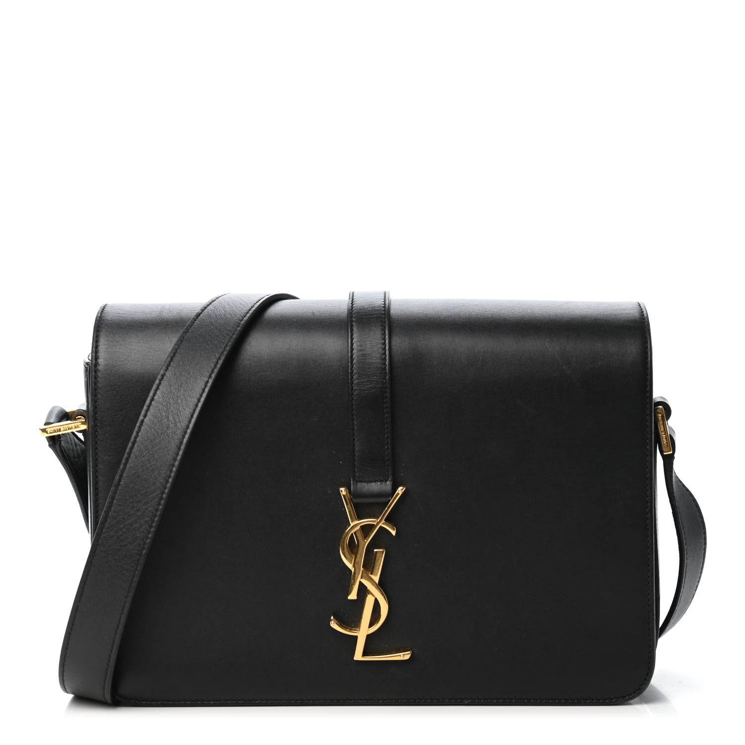 Saint Laurent Smooth Calfskin Medium Classic Monogram Universite Bag Black 1 of 4
