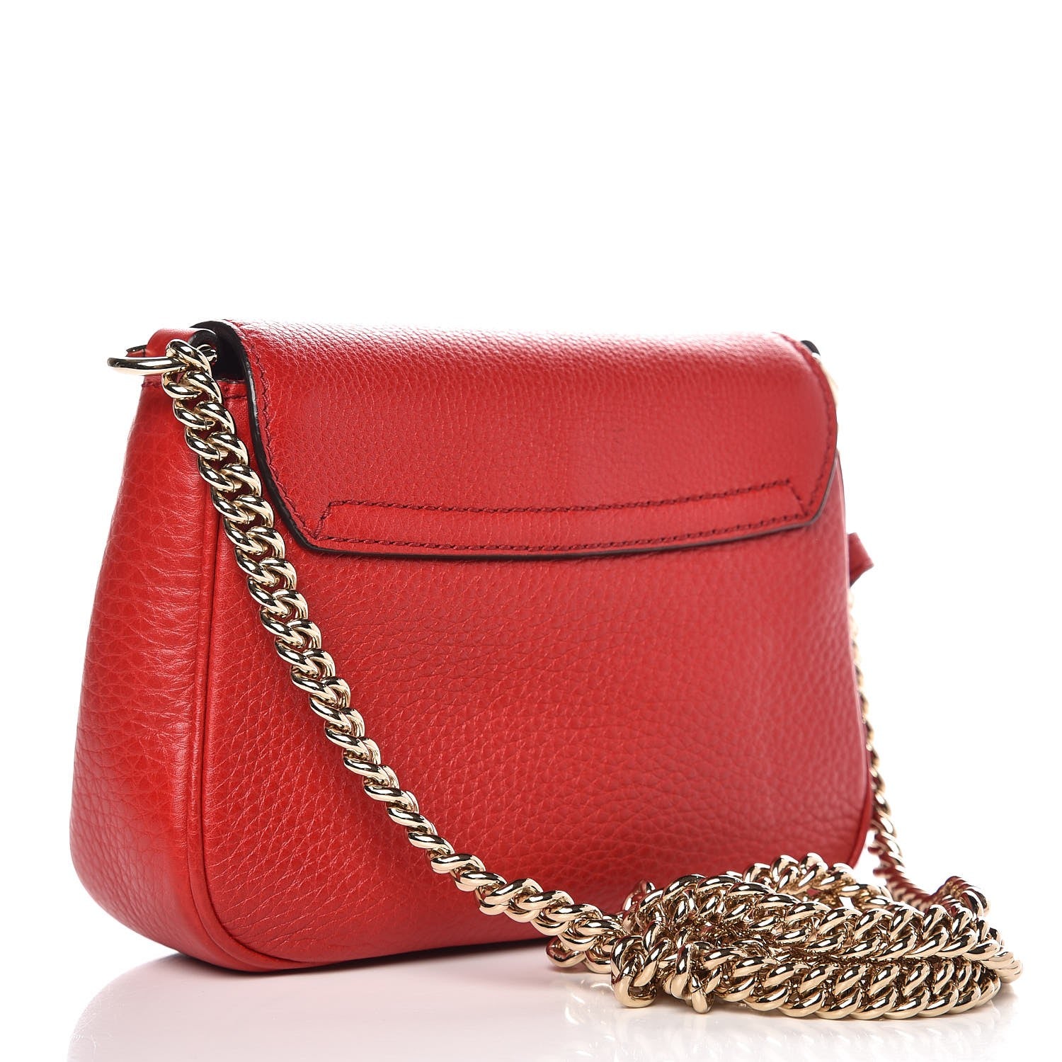 Gucci Pebbled Calfskin Small Soho Flap Crossbody Red 3 of 8