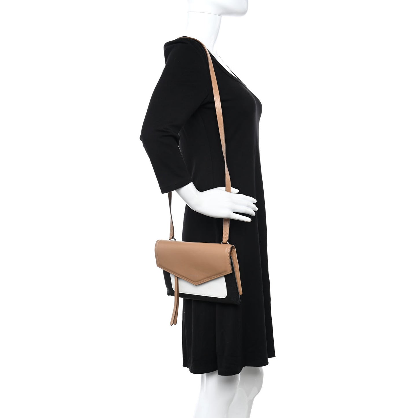 Calfskin Duetto Crossbody Bag Brown