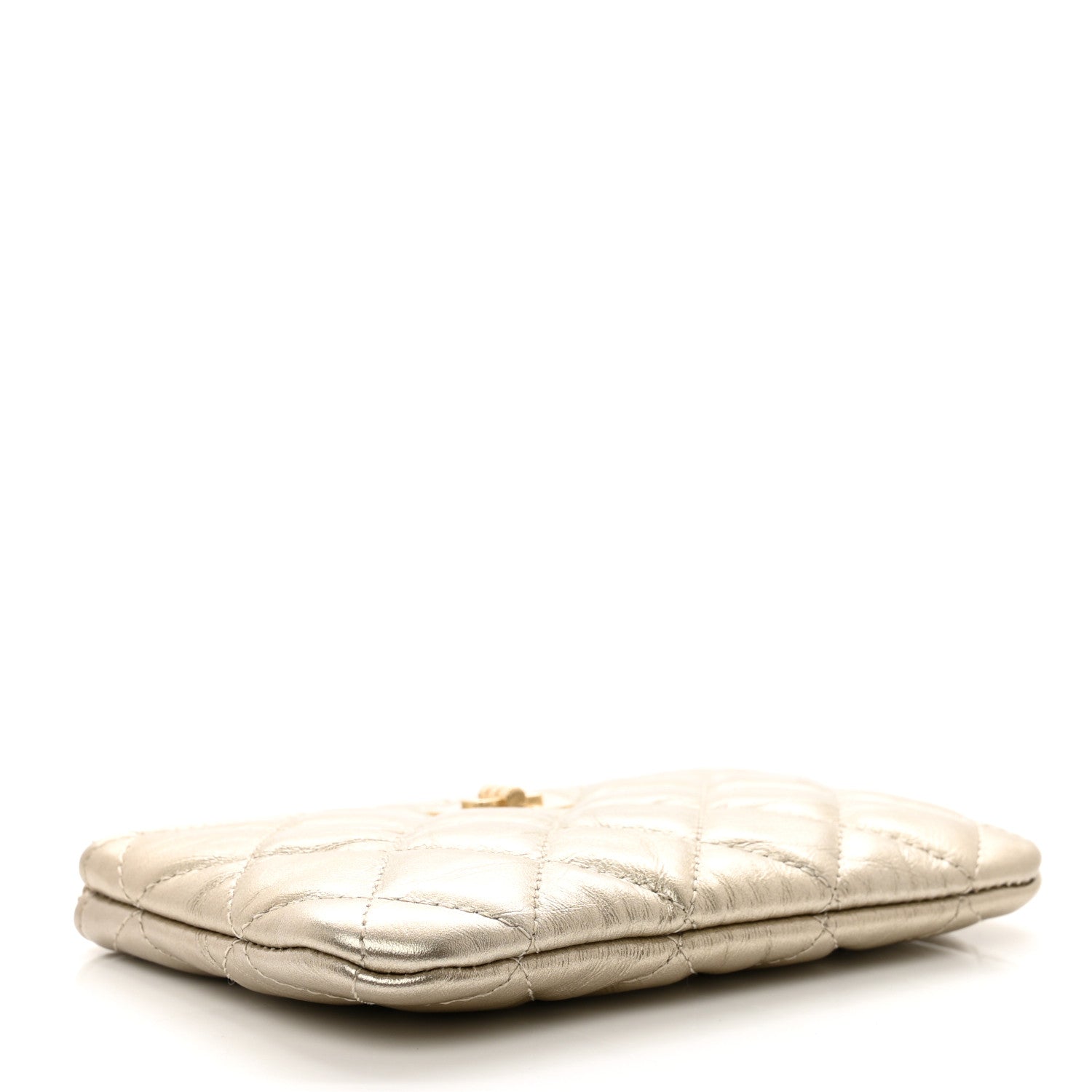 Chanel Metallic Aged Calfskin Quilted Small Reissue Cosmetic Case Gold 4 of 7