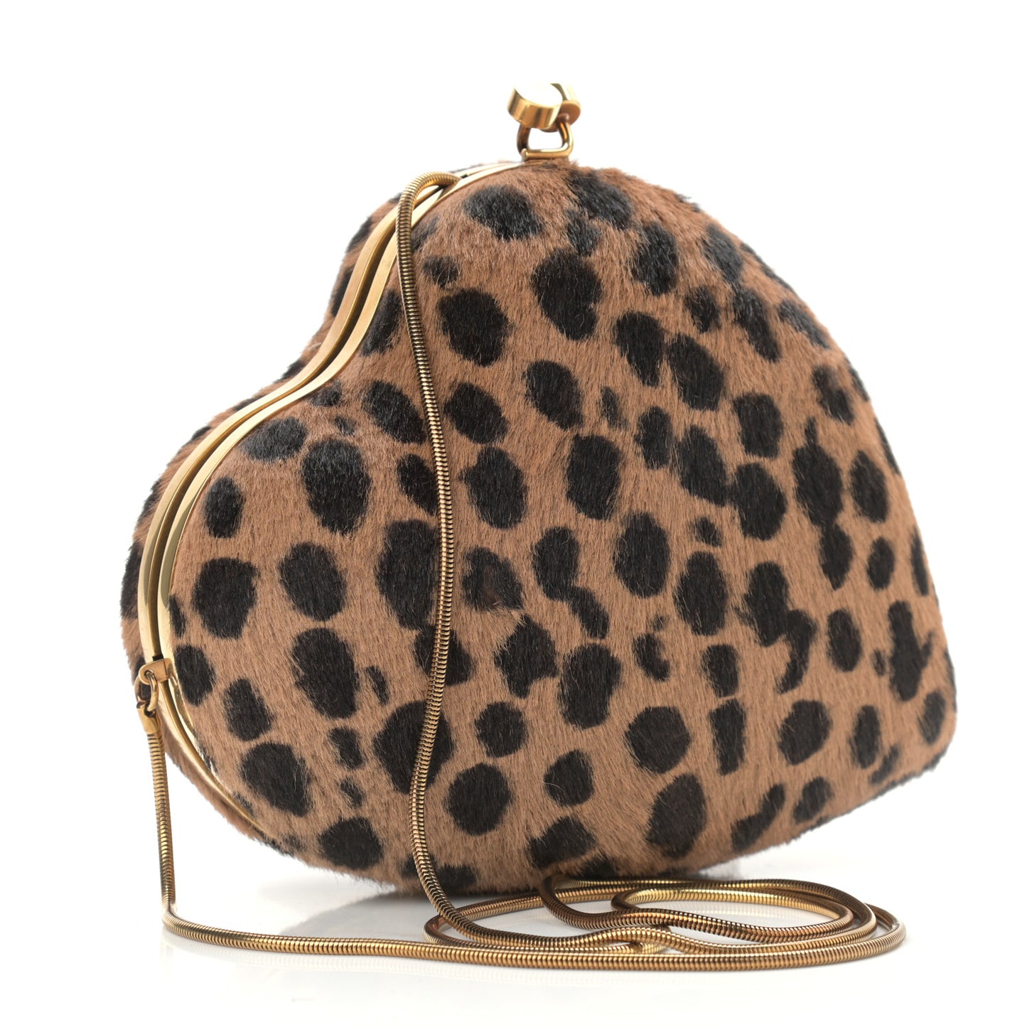 Pony Hair Leopard Love Box Bag Black