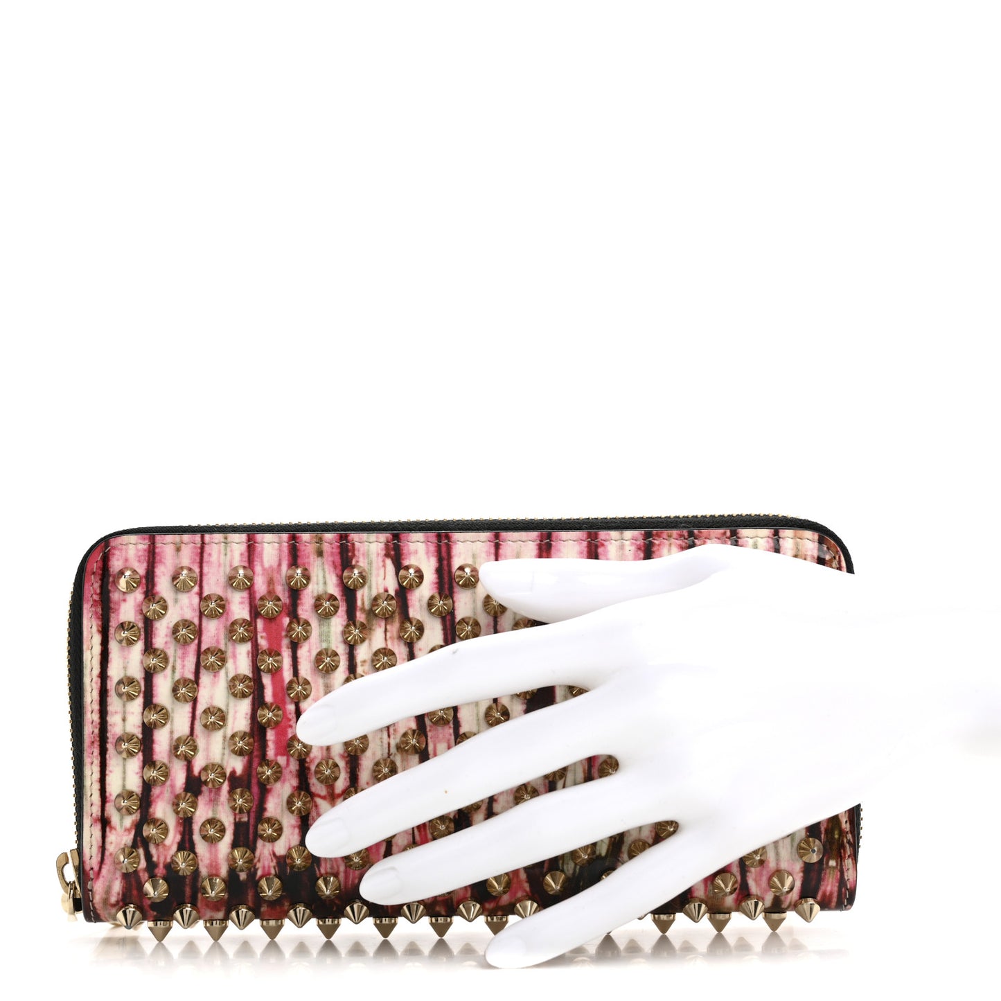 Patent Bazin Spikes Panettone Zip Wallet Pompadour