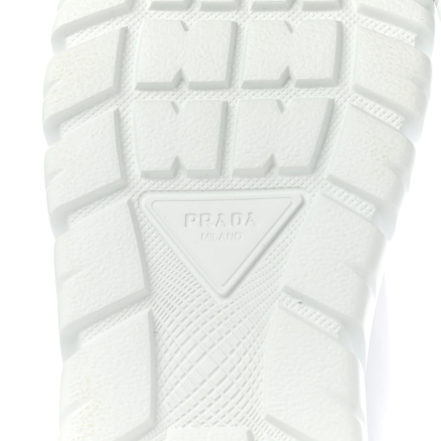 Re-Nylon Gabardine Rubber Triangle Logo Quilted Womens Rush Piuma 50mm Mid Sneakers 39.5 White